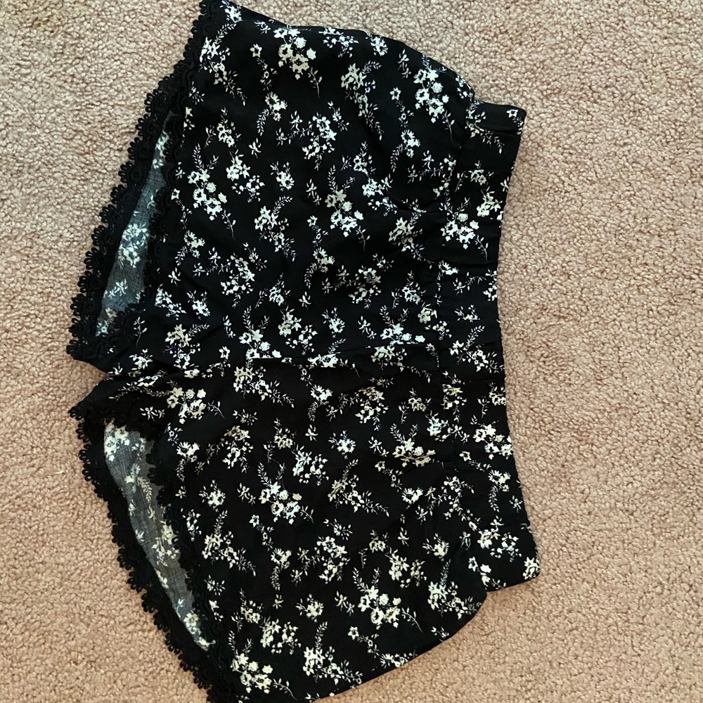 black floral shorts